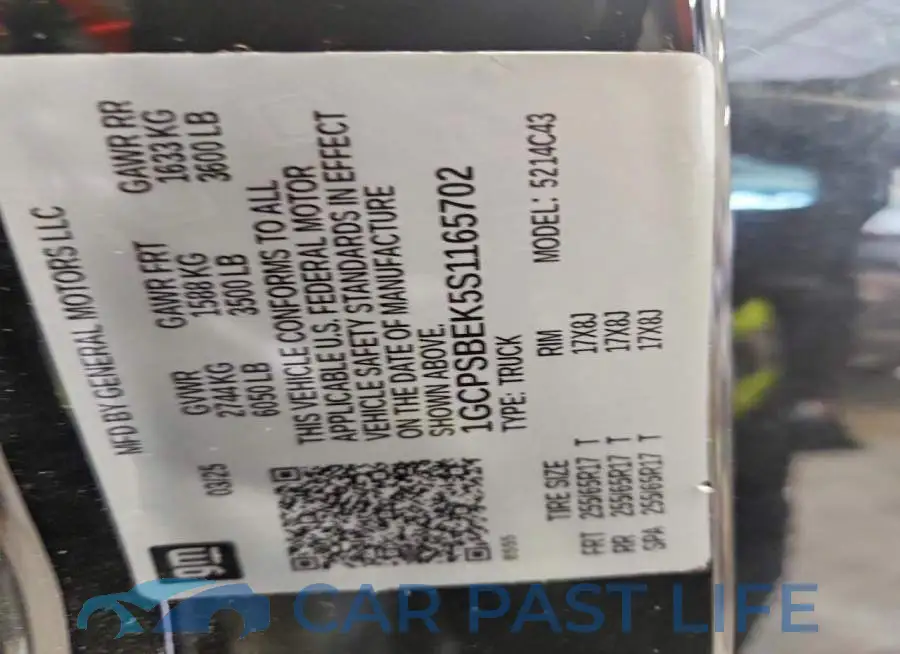 1GCPSBEK5S1165702# 12