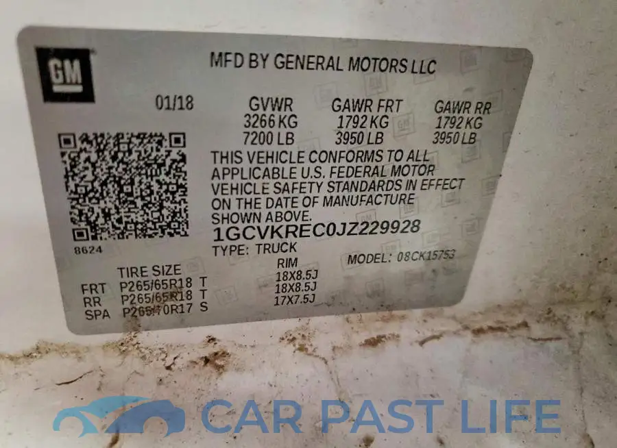 1GCVKREC0JZ229928# 12