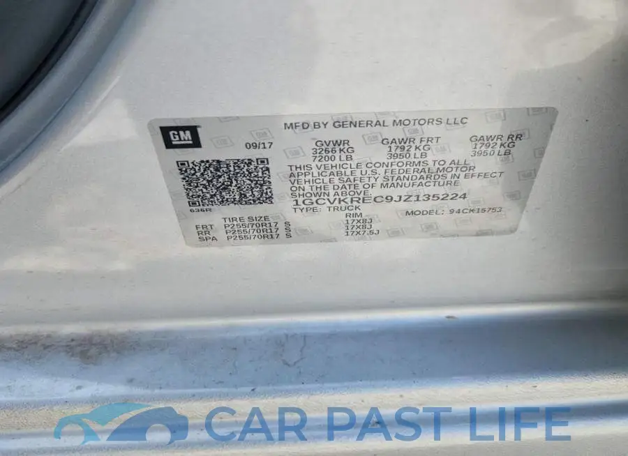 1GCVKREC9JZ135224# 12