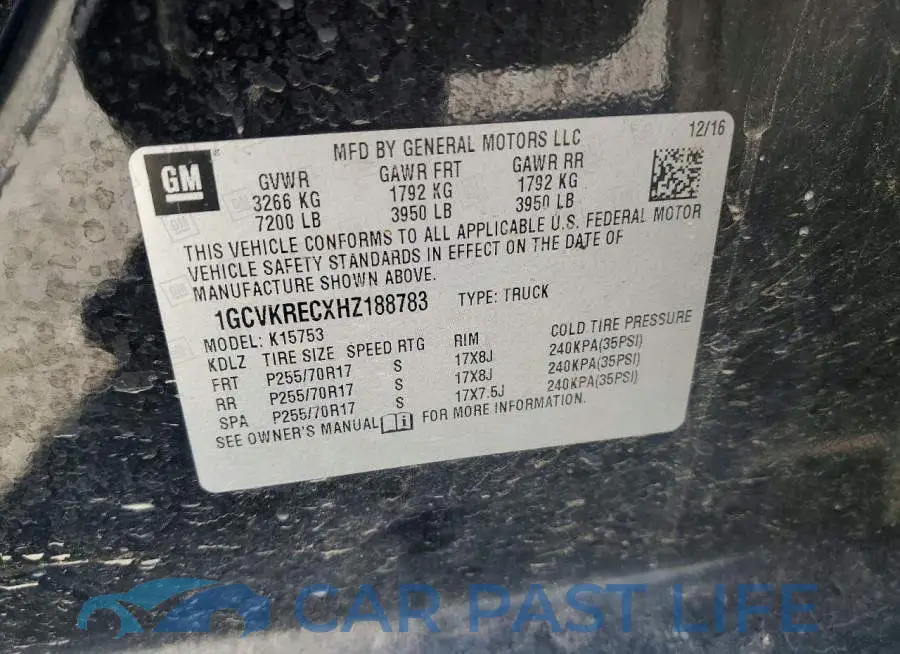 1GCVKRECXHZ188783# 12