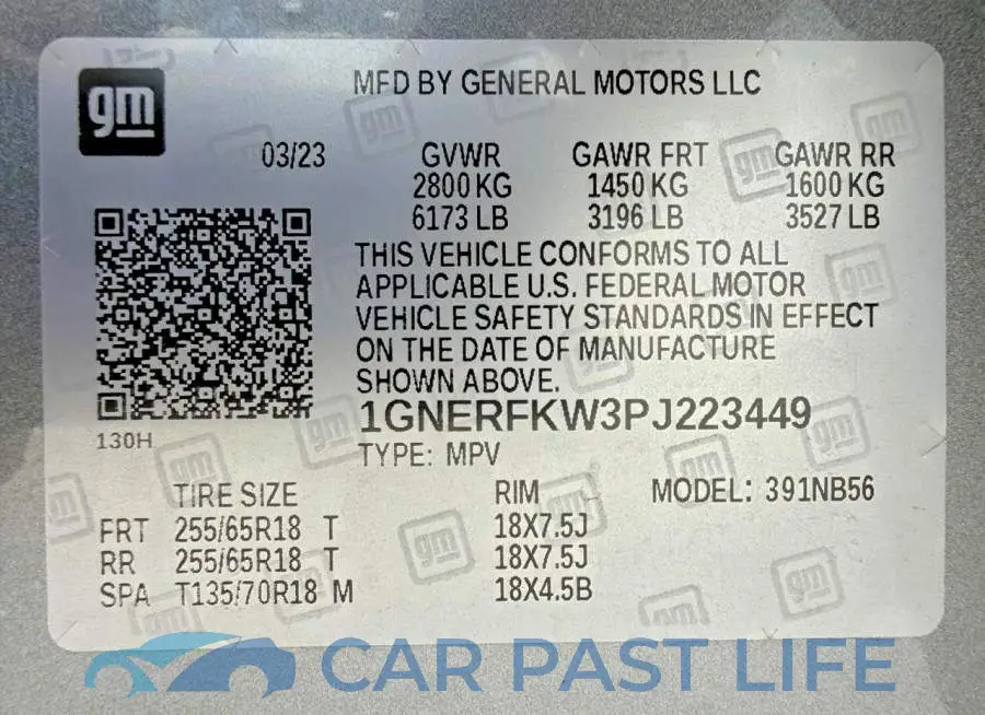 1GNERFKW3PJ223449# 15