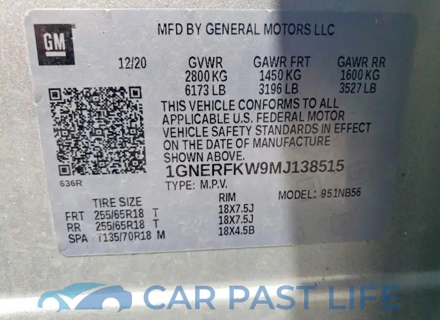 1GNERFKW9MJ138515# 13