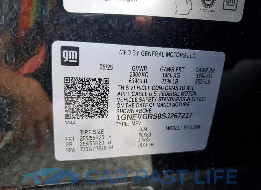 1GNEVGRS8SJ267217# 14