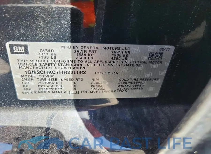 1GNSCHKC7HR236682# 13
