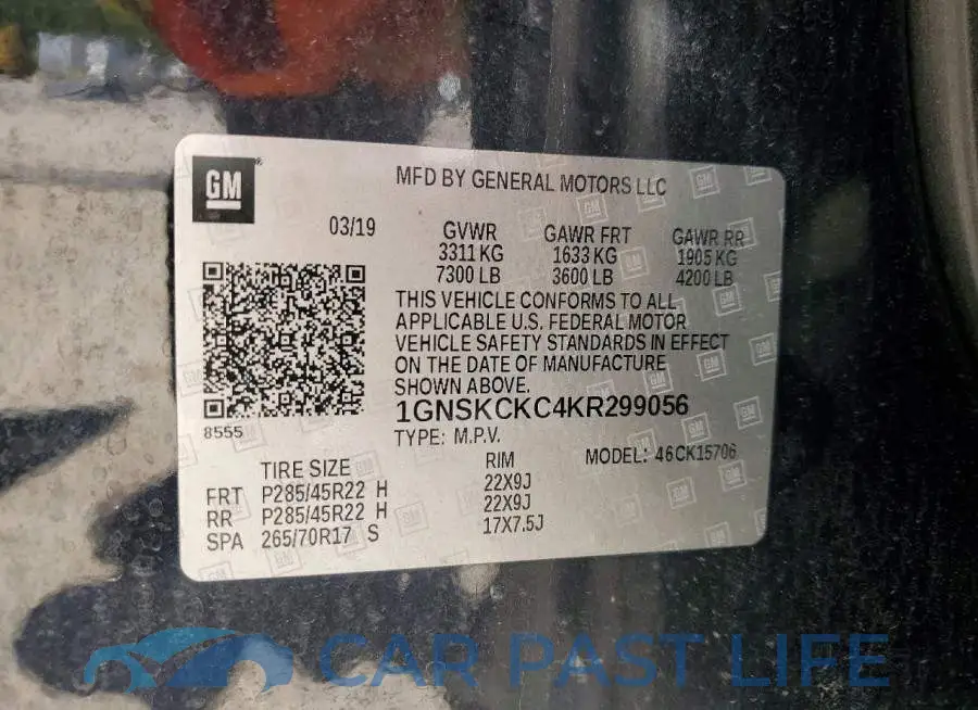 1GNSKCKC4KR299056# 13