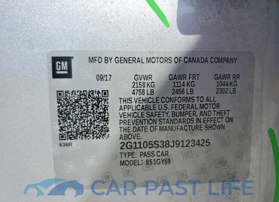 2G1105S38J9123425# 12