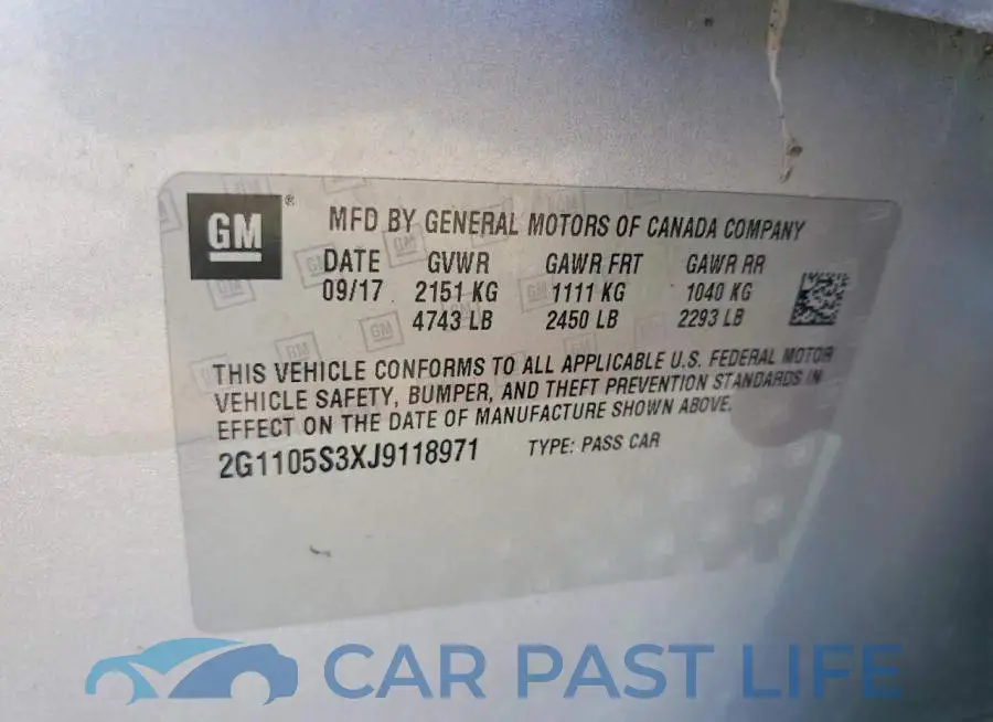 2G1105S3XJ9118971# 12