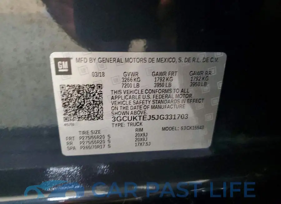 3GCUKTEJ5JG331703# 12