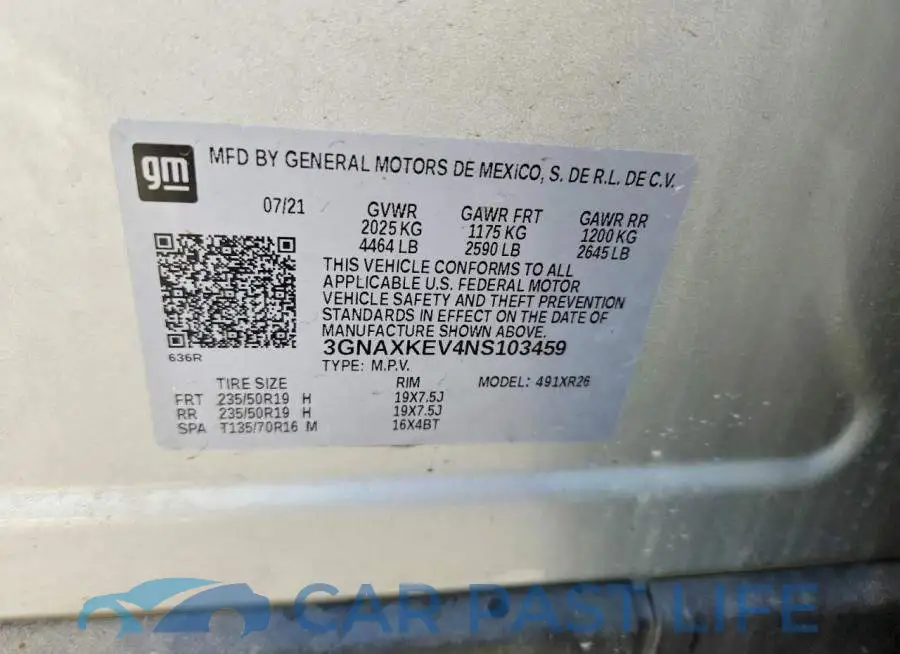 3GNAXKEV4NS103459# 13