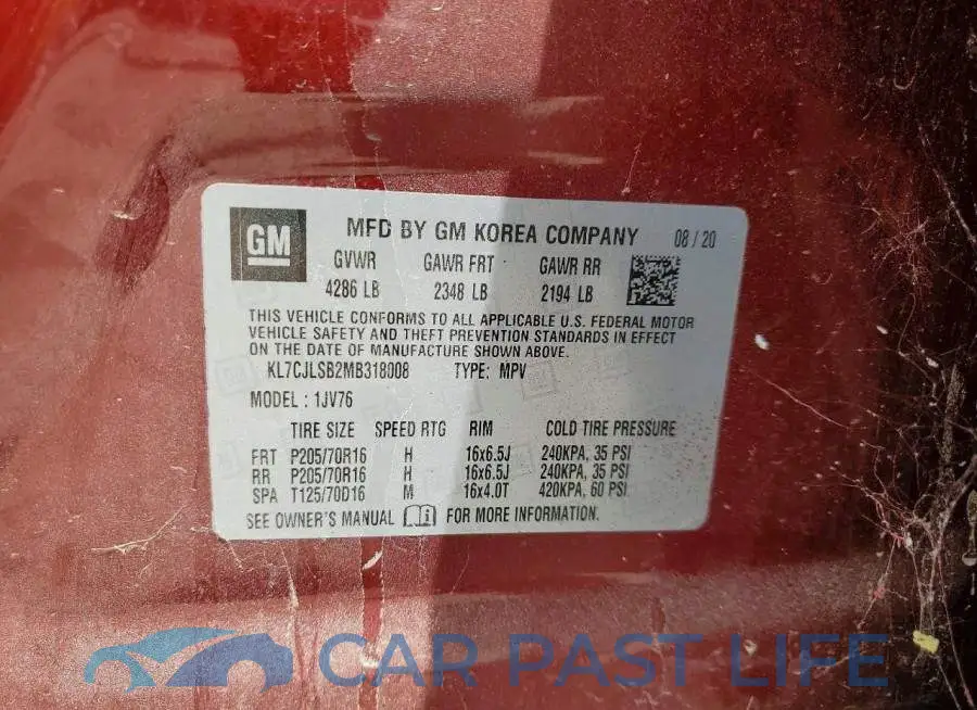 KL7CJLSB2MB318008# 12