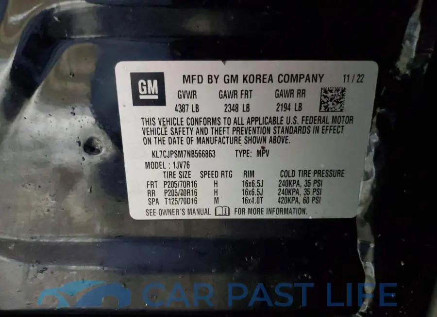 KL7CJPSM7NB566863# 12