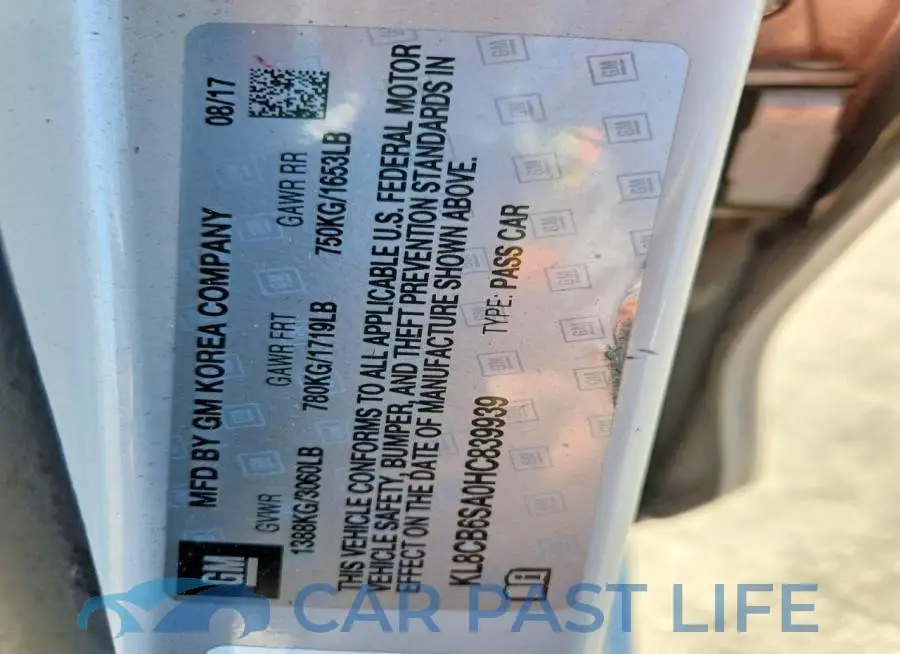 KL8CB6SA0HC839939# 12