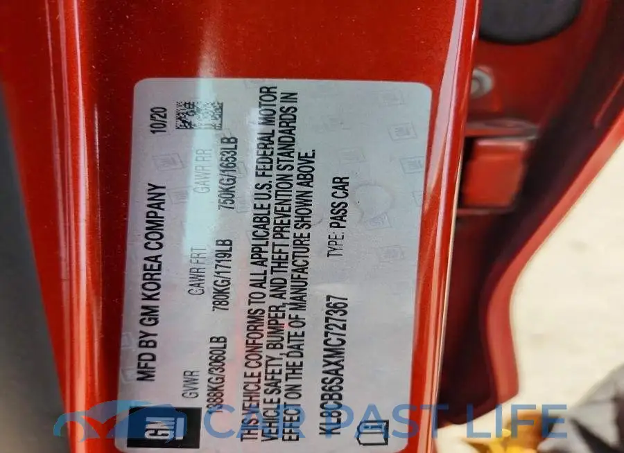 KL8CB6SAXMC727367# 12