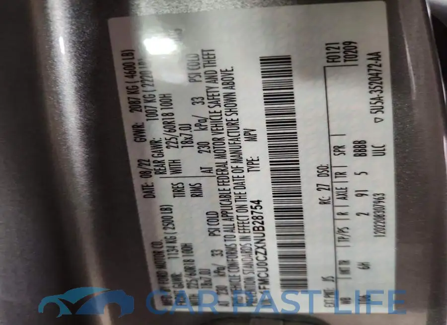 1FMCU0CZXNUB28754# 13