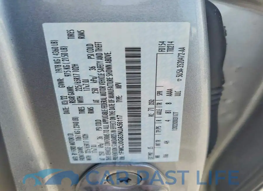 1FMCU0G63NUA56117# 13