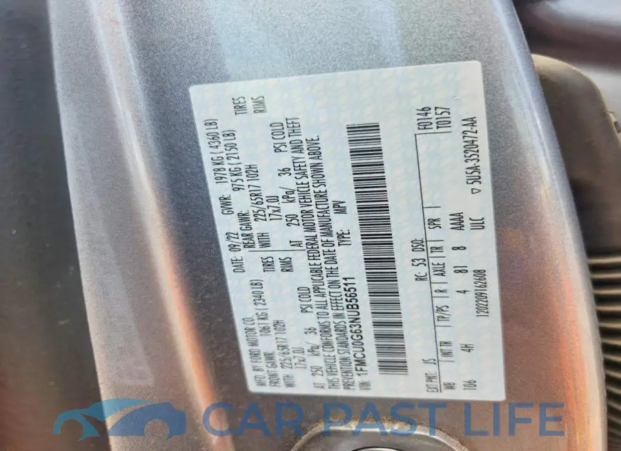 1FMCU0G63NUB56511# 12