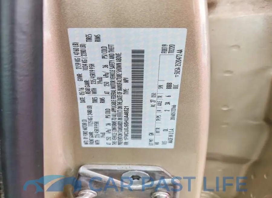 1FMCU0J95HUA46521# 13