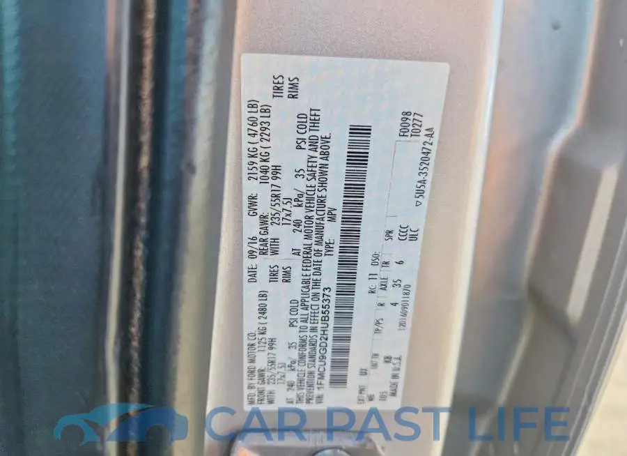 1FMCU9GD2HUB55373# 12