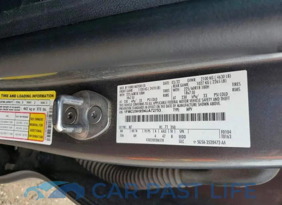 1FMCU9H95NUA72753# 12