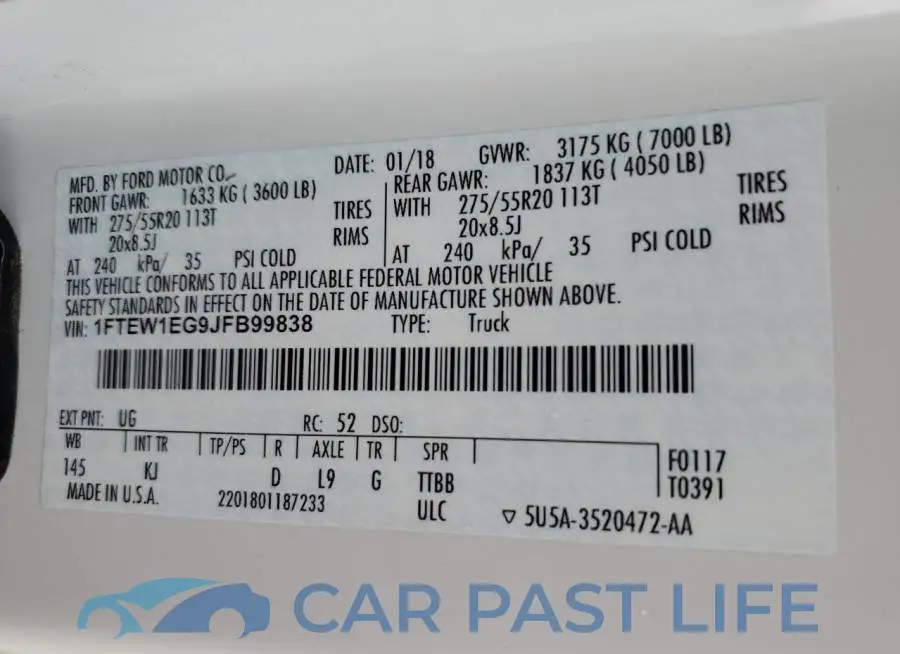 1FTEW1EG9JFB99838# 13