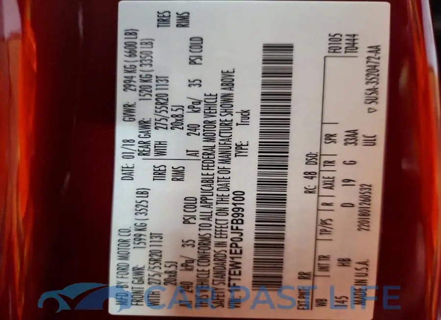 1FTEW1EP0JFB99100# 12