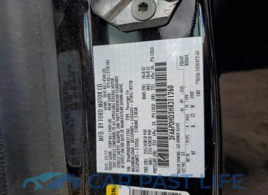 3FA6P0HD3HR311260# 12