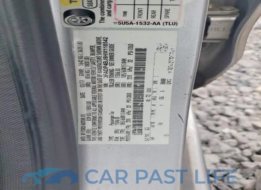 3FADP4BJ9HM118542# 12