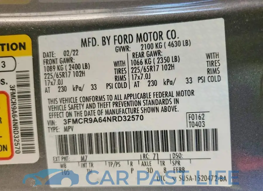 3FMCR9A64NRD32570# 12