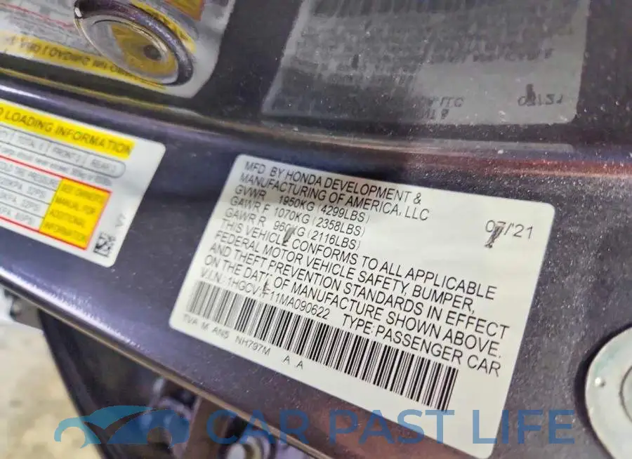 1HGCV1F11MA090622# 12