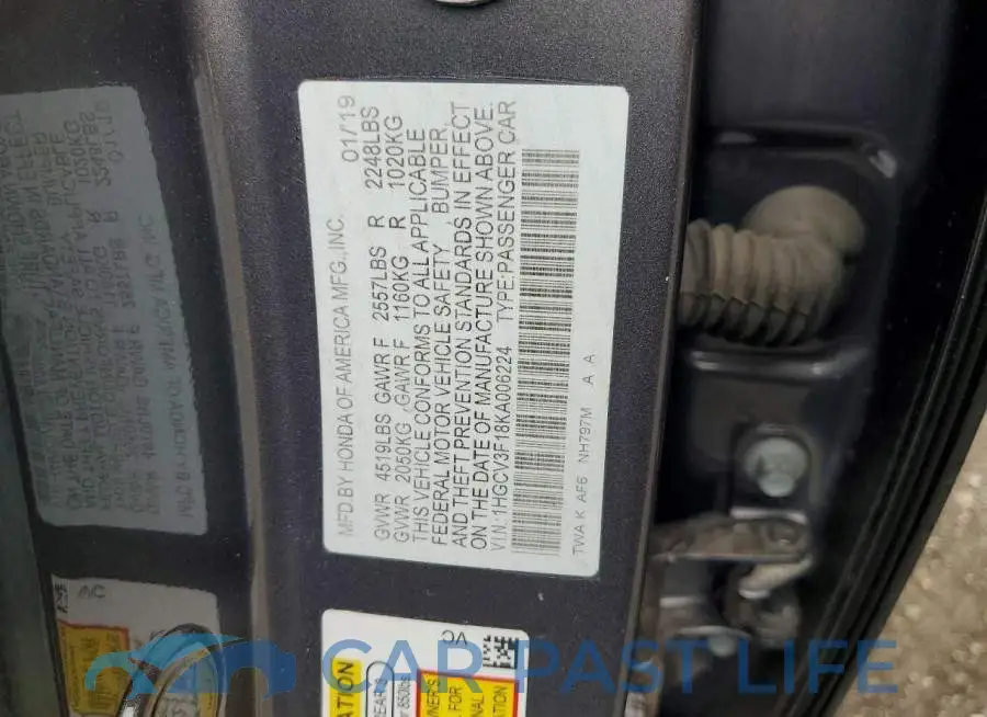 1HGCV3F18KA006224# 12