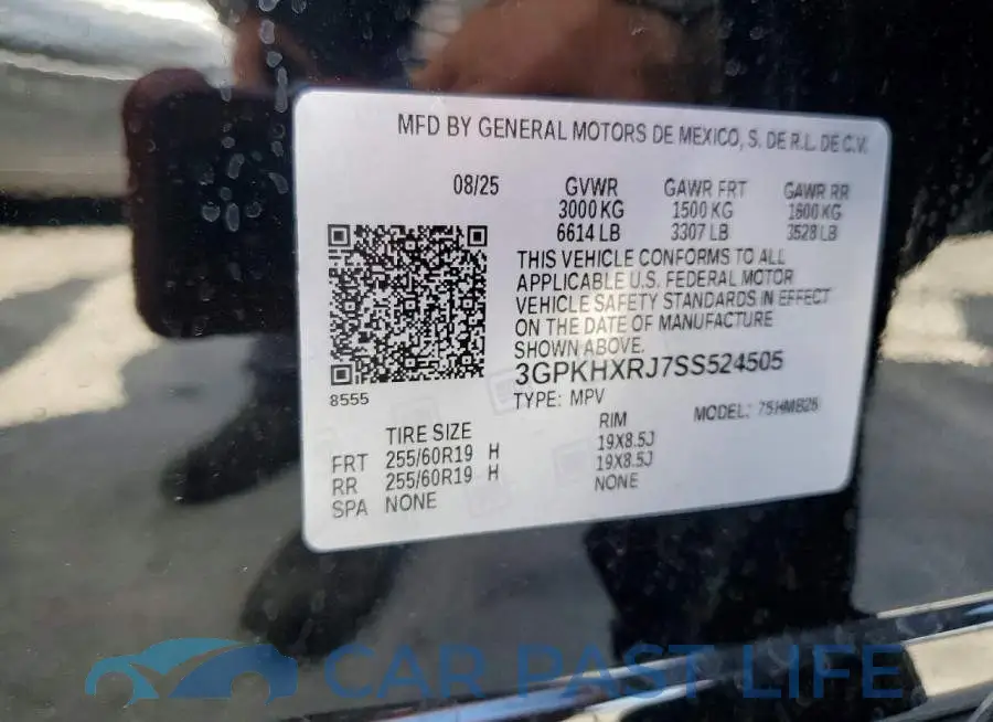 3GPKHXRJ7SS524505# 12