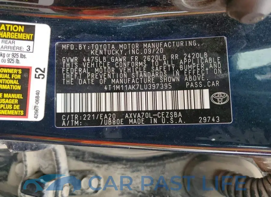 4T1M11AK7LU397395# 13