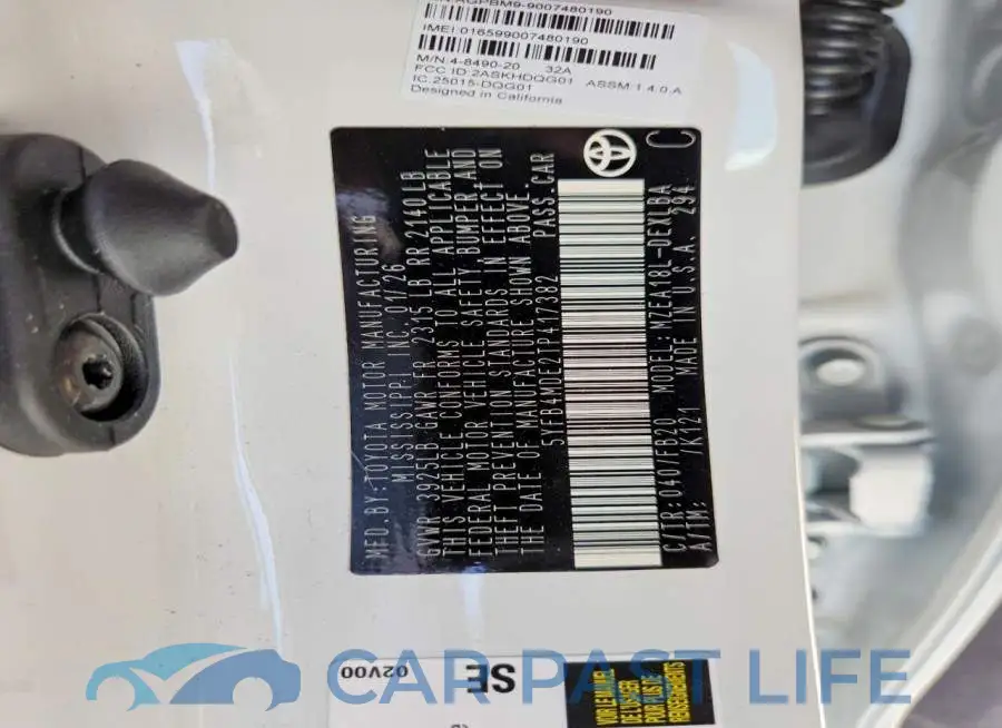 5YFB4MDE2TP417382# 12