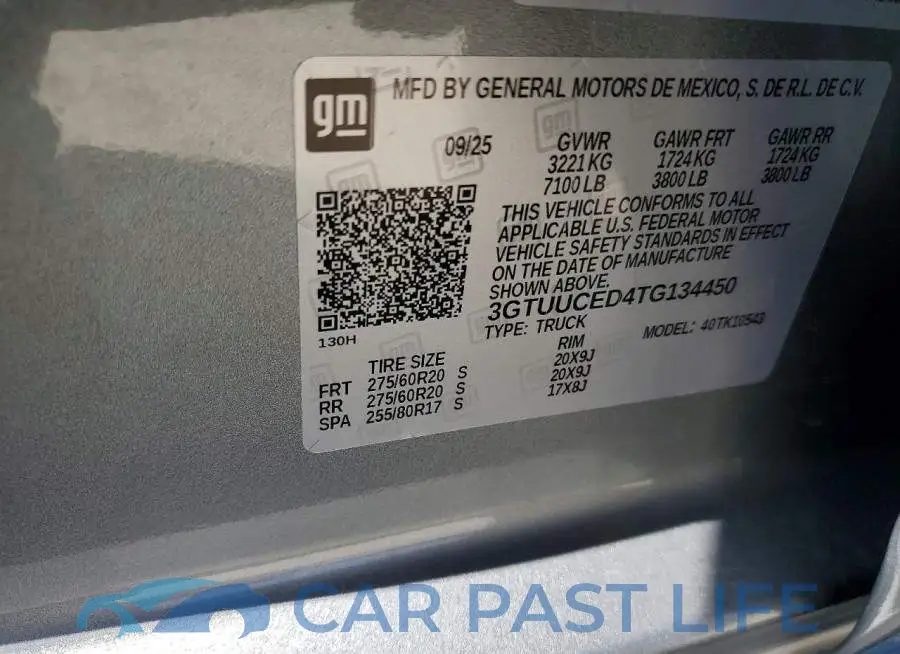 3GTUUCED4TG134450# 12