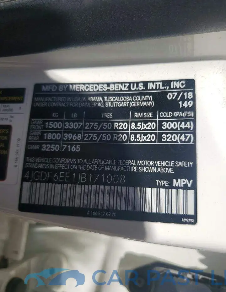 4JGDF6EE1JB171008# 13
