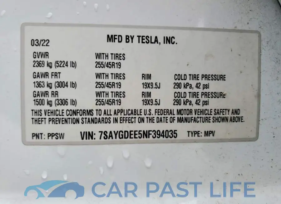 7SAYGDEE5NF394035# 14