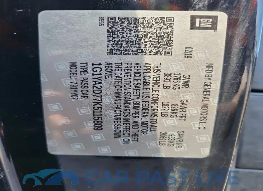 1G1YA2D77K5115809# 12