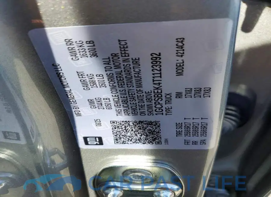1GCPSBEK4T1123992# 12