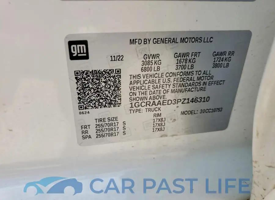 1GCRAAED3PZ146310# 12