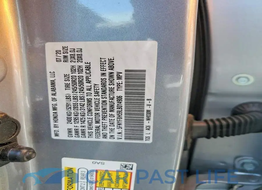 5FNYF8H59LB014906# 12