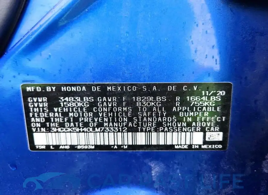 3HGGK5H40LM733312# 12