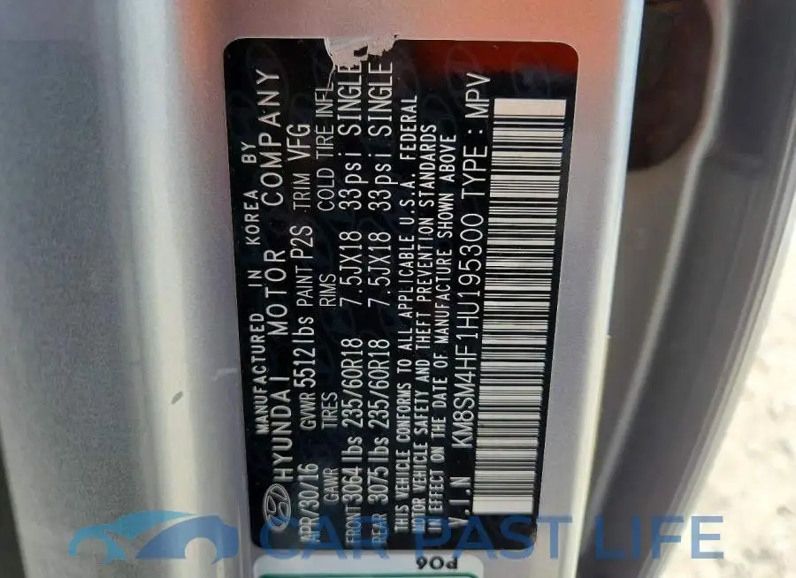 KM8SM4HF1HU195300# 13
