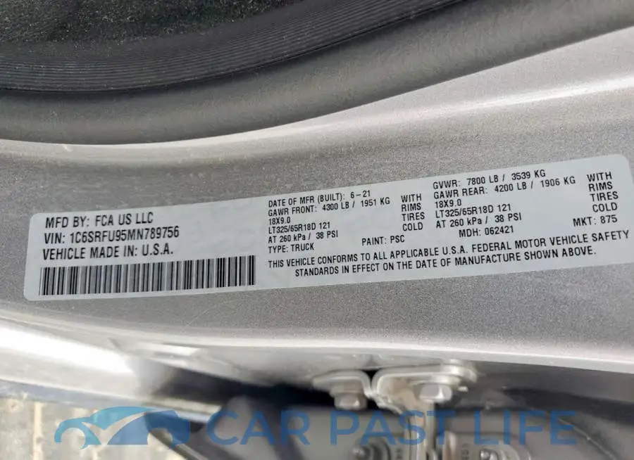 1C6SRFU95MN789756# 12