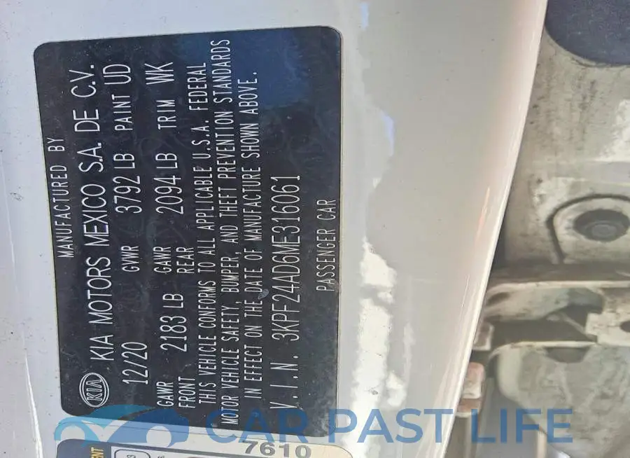 3KPF24AD6ME316061# 12