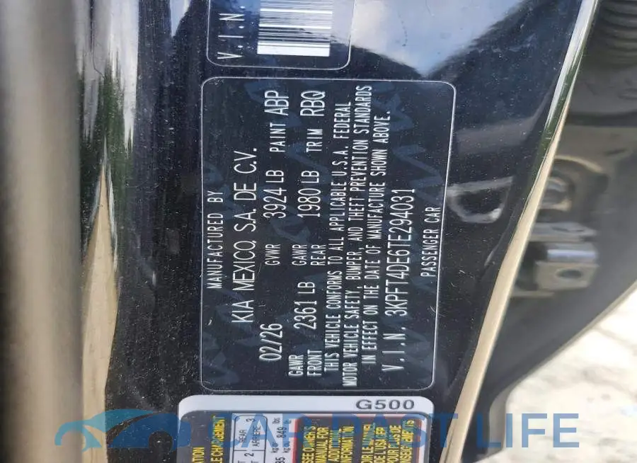 3KPFT4DE6TE294031# 12