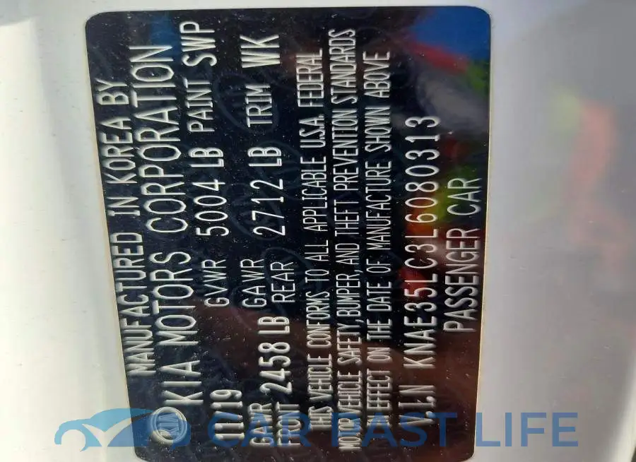 KNAE35LC3L6080313# 13