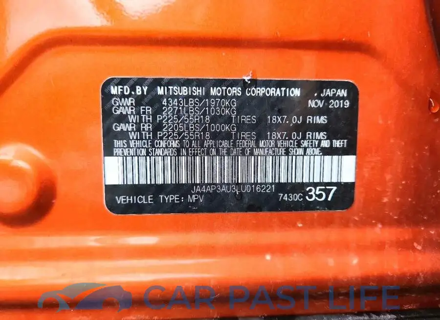 JA4AP3AU3LU016221# 13
