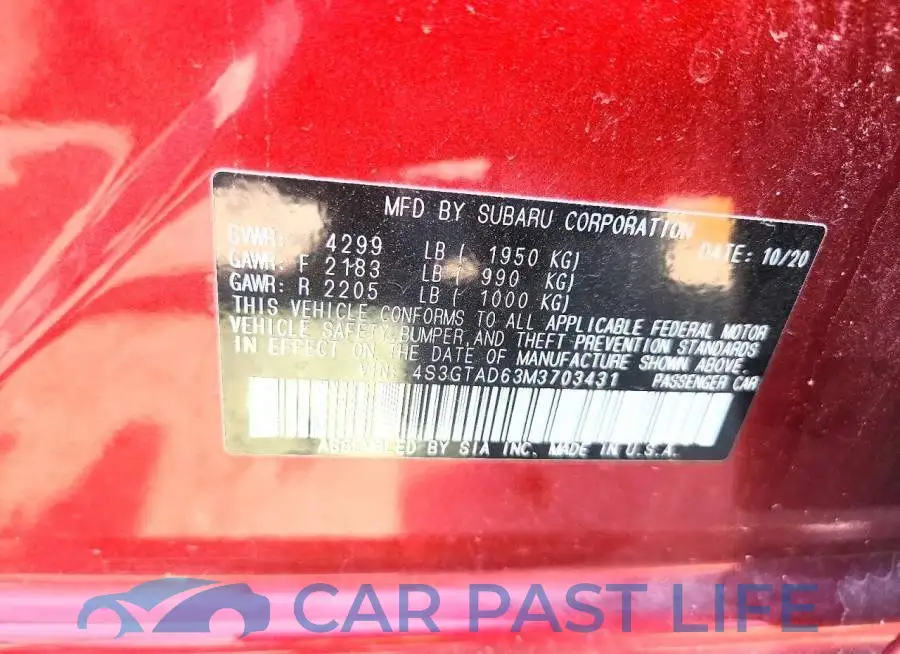 4S3GTAD63M3703431# 12