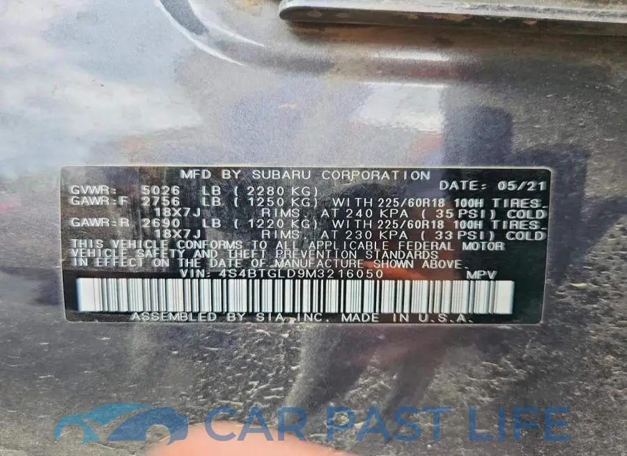 4S4BTGLD9M3216050# 13