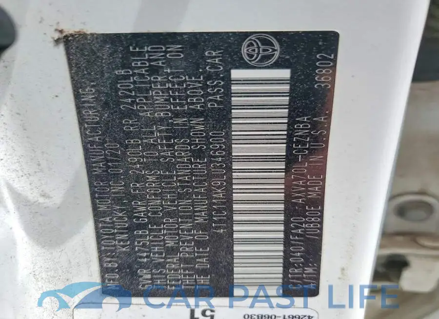 4T1C11AK9LU346900# 12